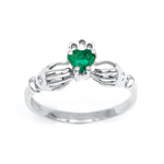 Irish Claddagh Ring With Heartshaped Precious Gemstone