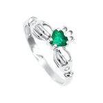 Irish Claddagh Ring With Heartshaped Precious Gemstone