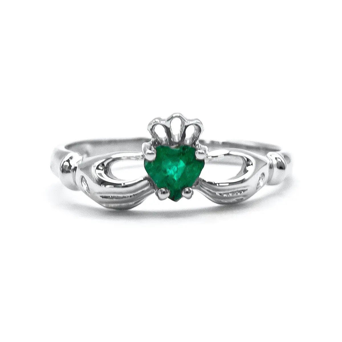 Irish Claddagh Ring With Heartshaped Precious Gemstone – view 4