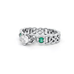 Celtic Knot Engagement Ring with Diamond and Emeralds