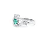 Irish Claddagh Ring with Precious Gemstone Heart And Diamonds