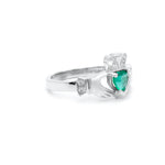 Irish Claddagh Ring with Precious Gemstone Heart And Diamonds