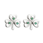 Emerald Shamrock Stud Earrings