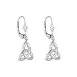 Gold Trinity Knot Drop Earrings With Diamonds