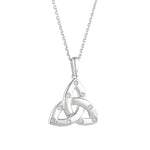 Gold Trinity Knot Necklace With Diamonds