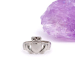 White Gold Ladies Claddagh Ring
