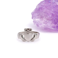 White Gold Ladies Claddagh Ring