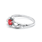 Irish Claddagh Ring With Heartshaped Precious Gemstone
