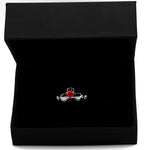 Irish Claddagh Ring With Heartshaped Precious Gemstone