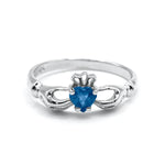 Irish Claddagh Ring With Heartshaped Precious Gemstone