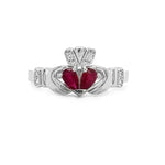 Claddagh Engagement & Wedding Ring Set Adorned With Precious Gemstones