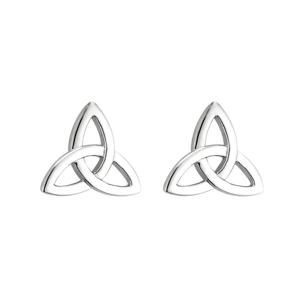 White Gold Trinity Knot Stud Earrings
