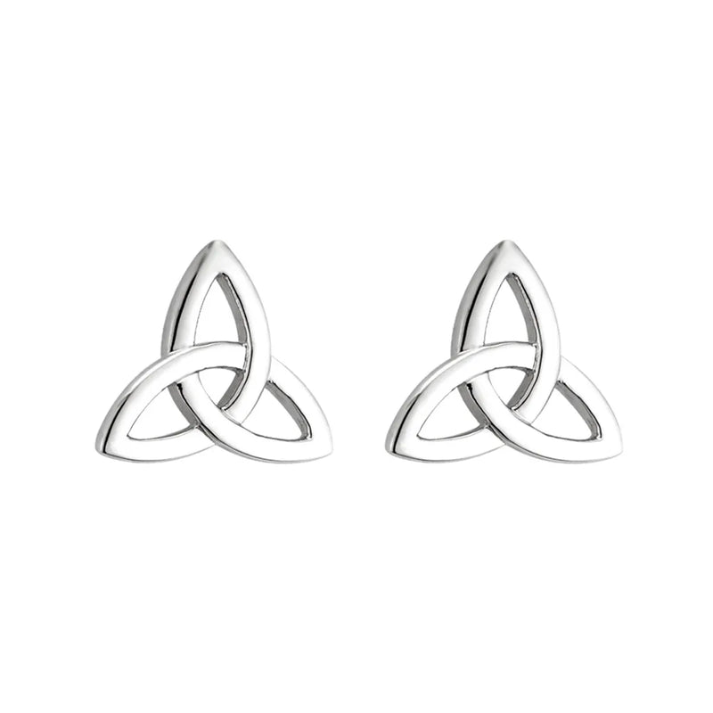 White Gold Trinity Knot Stud Earrings