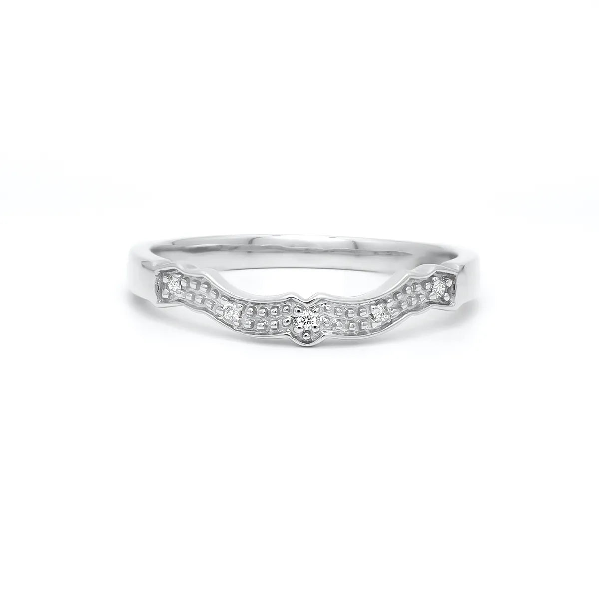 Gold Diamond Fitted Wedding Band – view 3