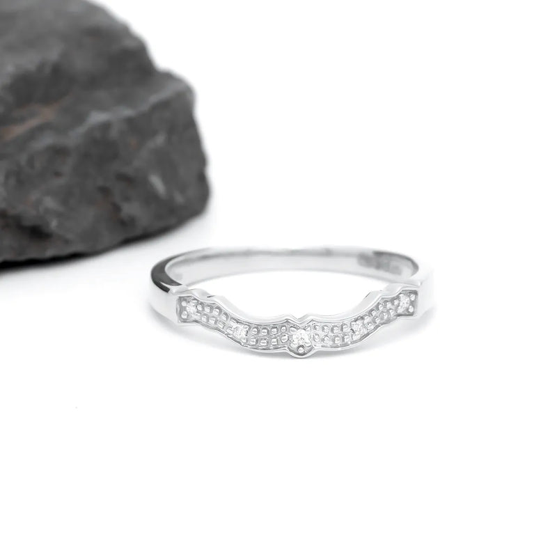 Gold Diamond Fitted Wedding Band