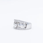 Ladies Wide-Band Claddagh Ring With Precious Gemstones