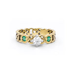 Celtic Knot Engagement Ring with Diamond and Emeralds