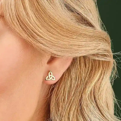 White Gold Trinity Knot Stud Earrings