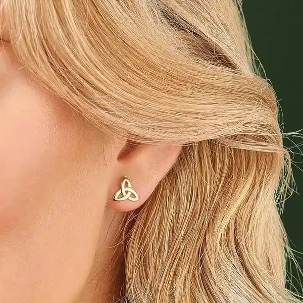 White Gold Trinity Knot Stud Earrings